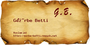 Görbe Betti névjegykártya